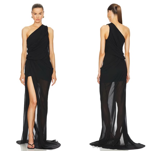 L'Academie by Marianna Morgane Gown Maxi Dress in Black Size Medium